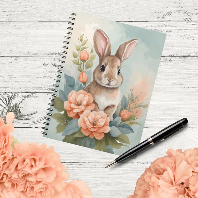 Niedliche Baby-Tiere | Baby Bunny Watercolor Notizblock (Von Creator hochgeladen)