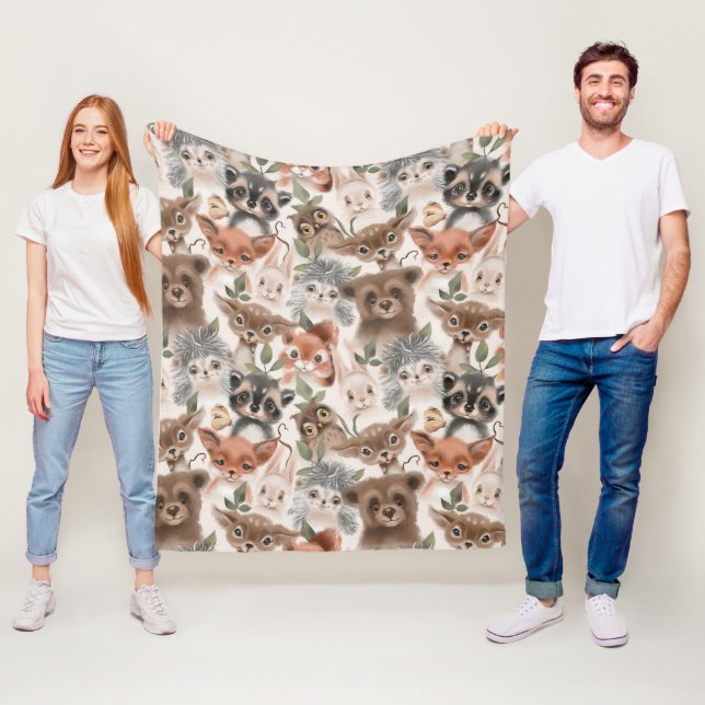 Niedliche Baby-Tiere Fleecedecke (Beispiel)