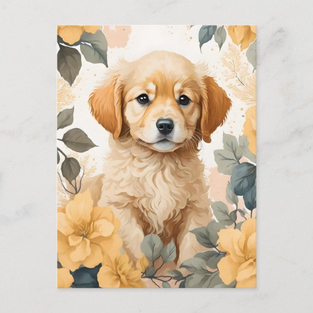 Niedliche Baby-Tiere | Golden Retriever Puppy Postkarte (Vorderseite)