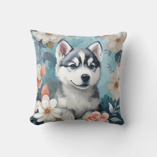 Niedliche Baby-Tiere   Husky Puppy Kissen