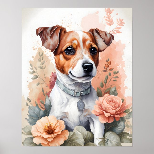 Niedliche Baby-Tiere | Jack Russell Terrier Puppy Poster (Vorne)