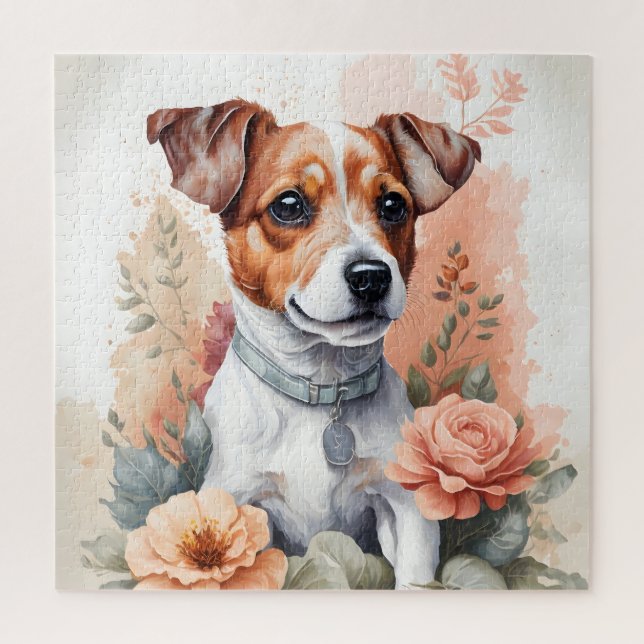 Niedliche Baby-Tiere | Jack Russell Terrier Puppy Puzzle (Vertikal)
