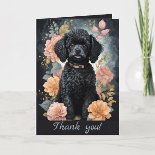 Niedliche Baby-Tiere Poodle Puppy danke Karte