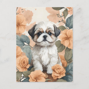 Niedliche Baby-Tiere - Shih Tzu Puppy Postkarte
