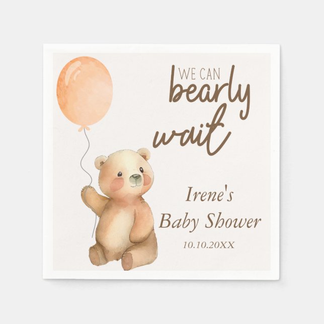 Niedliche Baby Wait Teddy Bear Baby Dusche Serviette (Vorderseite)