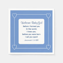 Niedliche Babydusche Bibel Verse Streifen blaues P