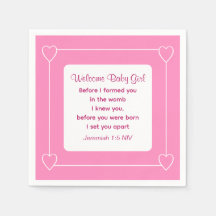 Niedliche Babydusche Bibel Verse Streifen rosa Par