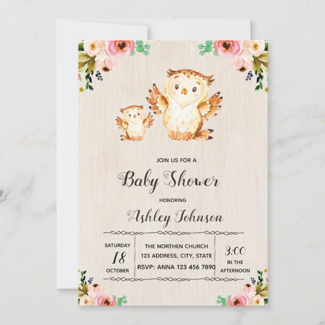 Niedliche Babydusche Einladung (Vorderseite)