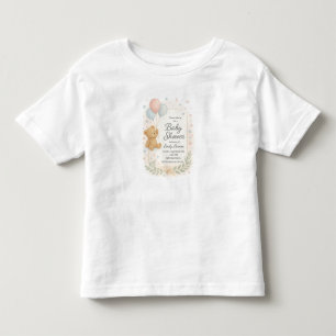 Niedliche Babydusche Einladung - Teddy Bear & Ball Kleinkind T-shirt