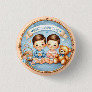 Niedliche Babydusche für zwei Jungen, ein großes O Button
