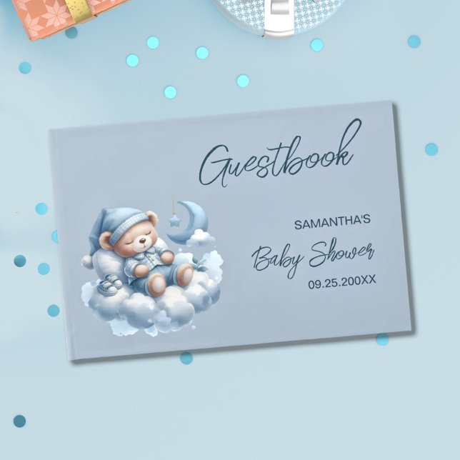Niedliche Babydusche Gästebuch (Little bear baby boy Baby shower guestbook)