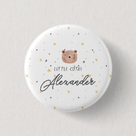 Niedliche Babydusche in Weiß und Braun Button