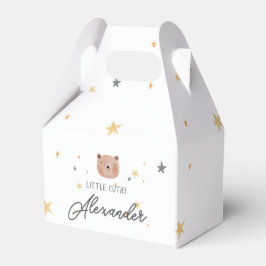 Niedliche Babydusche in Weiß und Braun Geschenkschachtel