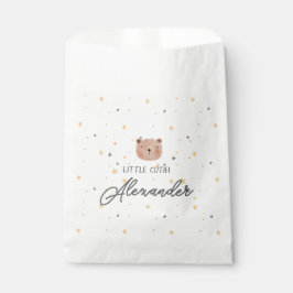 Niedliche Babydusche in Weiß und Braun Geschenktütchen