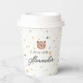 Niedliche Babydusche in Weiß und Braun Pappbecher