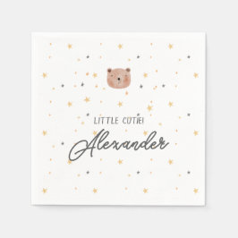 Niedliche Babydusche in Weiß und Braun Serviette