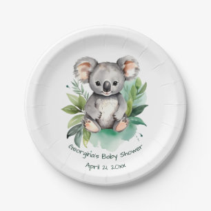 Niedliche Babydusche Koala Pappteller