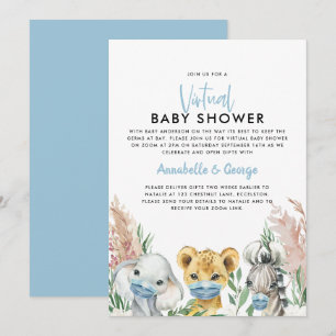 Niedliche Babydusche mit Postmaske