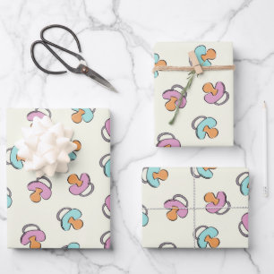 Niedliche Babydusche Schnuller Geschlecht offenbar Geschenkpapier Set