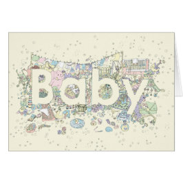 Niedliche Babydusche Word Art Pastel Farben neutra
