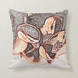 niedliche Babyente der Rouen-Entleinskizze Kissen