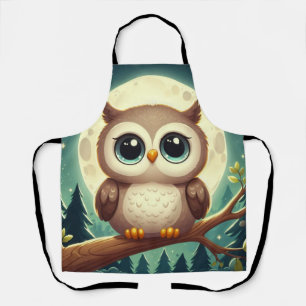 Niedliche Babyeule nachts mit Mond Schürze