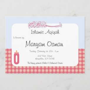 Niedliche Babyflasche Islam Aqiqah Einladung