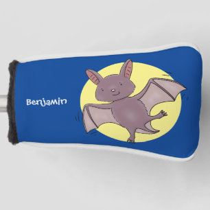 Niedliche Babyfledermaus mit blauen Cartoon Golf Headcover