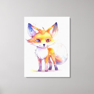 Niedliche Babyfox-StretchCanvas Leinwanddruck