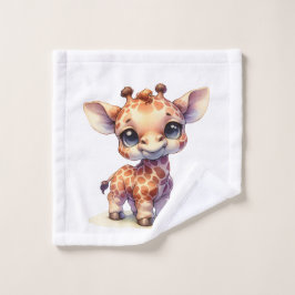 Niedliche Babygiraffe Badhandtuch Set