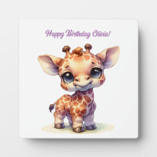 Niedliche Babygiraffe Fotoplatte