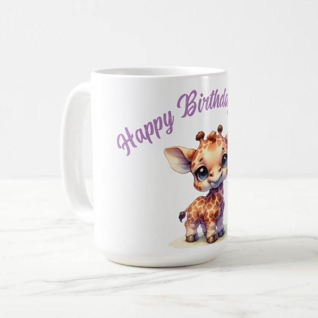 Niedliche Babygiraffe Kaffeetasse (Vorderseite Links)