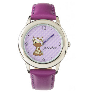Niedliche Babygiraffe Kawaii Cartoon Mädchenuhr Armbanduhr