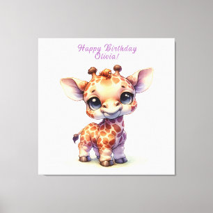 Niedliche Babygiraffe Leinwanddruck