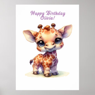 Niedliche Babygiraffe Poster