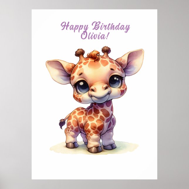 Niedliche Babygiraffe Poster (Vorne)