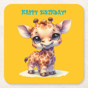 Niedliche Babygiraffe Rechteckiger Pappuntersetzer