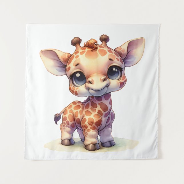 Niedliche Babygiraffe Wandteppich (Vorderseite)