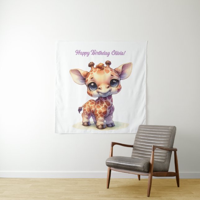 Niedliche Babygiraffe Wandteppich (Beispiel)