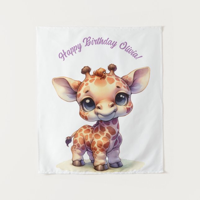 Niedliche Babygiraffe Wandteppich (Vorderseite)