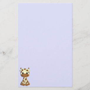 Niedliche Babygiraffen-Cartoonkinder Briefpapier