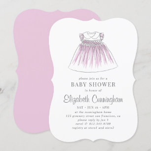 Niedliche Babykleid Babydusche Einladung