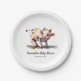 Niedliche Babykuh, Heilige Kuh! Baby-Dusche für La Pappteller