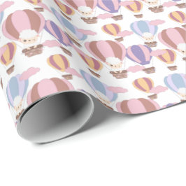 niedliche Babymädchen mit Kachelmuster Babydusche Geschenkpapier