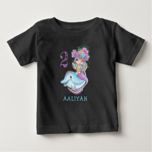 Niedliche Babymaid mit Dolphin Geburtstagsjacke T  Baby T-shirt
