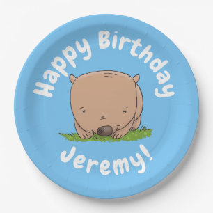 Niedliche Babymutter personalisierter Cartoon Gebu Pappteller