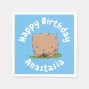 Niedliche Babymutter personalisierter Cartoon Gebu Serviette
