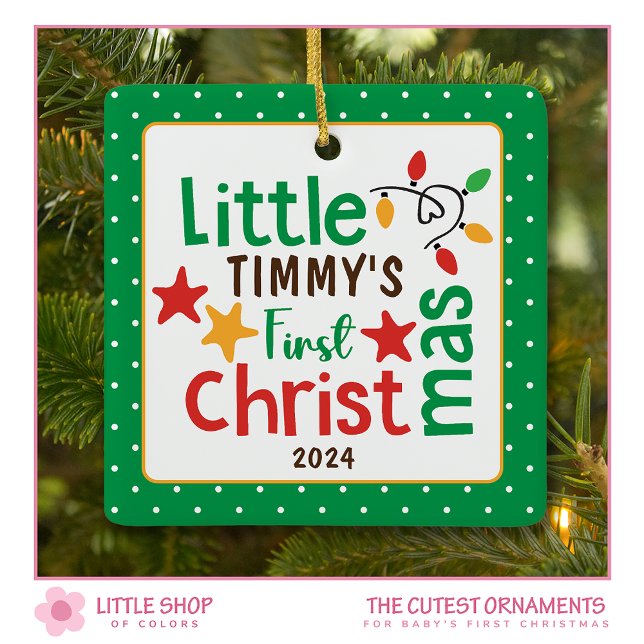 Niedliche Babys Erstes Weihnachtsfest Foto Keramikornament (Von Creator hochgeladen)