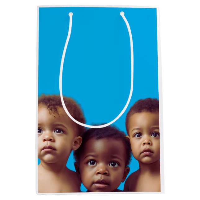 Niedliche Babys Geschenkpapier für Babydusche Mittlere Geschenktüte (Vorderseite)