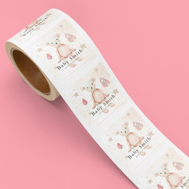 Niedliche Babyspielzeug-Babyduschbibliothek Quadratischer Aufkleber (Von Creator hochgeladen)